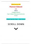 Official Summer 2024 Pearson Edexcel GCSE 1RB0/3C In Religious Studies B Paper 3: Religion, Philosophy & Social Justice 3C Islam Merged Question Paper + Mark Scheme