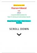 Official Summer 2024 Pearson Edexcel GCSE 1SP0/1F In Spanish (1SP0) Foundation Tier Paper 1F: Listening and understanding in Spanish Merged Question Paper + Mark Scheme + Recording