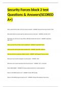 Security Forces block 2 test Questions & Answers(SCORED A+)