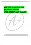 ACHE BOG Sample Test Exam  Questions & Answers  (2022/2023) Already Graded A+