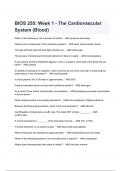 BIOS 255: Week 1 - The Cardiovascular System (Blood) Exam Questions and Answers 2024( A+ GRADED 100% VERIFIED).