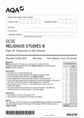 AQA GCSE RELIGIOUS STUDIES B PAPER 2 2024 (8063/2A: Perspectives on faith)