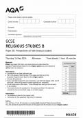 AQA GCSE RELIGIOUS STUDIES B PAPER 2b 2024 (8063/2A: Perspectives on faith)