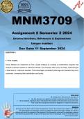 MNM3709 Assignment 2 (COMPLETE ANSWERS) Semester 2 2024 - DUE 11 September 2024 