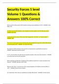 Security Forces 5 level Volume 1 Questions & Answers 100% Correct