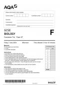 AQA GCSE Triple Science8461 2F question paper Biology  7June 2024