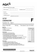 AQA GCSE Triple Science8462 1F question paper Chemistry  17May 2024