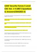 USAF Security Forces 5 Level CDC Vol. 1-4 URE'S Questions & Answers(GRADED A)