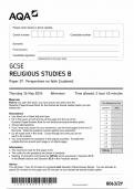 AQA GCSE RELIGIOUS STUDIES B PAPER 2Y 2024 (8063/2Y: Perspectives on faith JUDAISM)