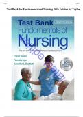 Test Bank -for Fundamentals of Nursing: The Art and Science of Person-Centered Care Tenth Edition, by Carol R. Taylor, All Chapters | Complete Guide A+