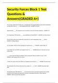 Security Forces Block 1 Test Questions & Answers(GRADED A+)