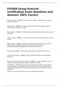 FITOUR Group Exercise Certification Exam Questions and Answers 100% Correct