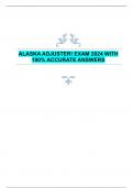 ALASKA ADJUSTER! EXAM 2024 WITH  100% ACCURATE ANSWERS 