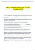   MKT 300 Exam 1 With Latest Updated Solutions 2024