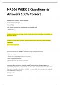 NR566 WEEK 2 Questions & Answers 100% Correct