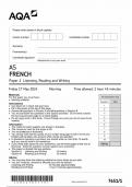 AQA AS French Paper 1: Listening, Reading and Writing(7651/1) 2024