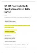 NR 566 Final Study Guide Questions & Answers 100% Correct