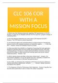 CLC 106 COR WITH A MISSION FOCUS