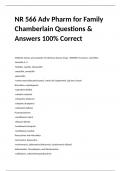 NR 566 Adv Pharm for Family Chamberlain Questions & Answers 100% Correct