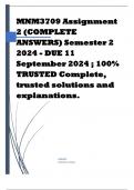 MNM3709 Assignment 2 (COMPLETE ANSWERS) Semester 2 2024 - DUE 11 September 2024 ; 100% TRUSTED Complete, trusted solutions and explanations. 