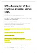 NR566 Prescription Writing Final Exam Questions Correct 100%.