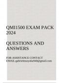 QMI1500 Exam pack 2024(Elementary Quantitative Methods)