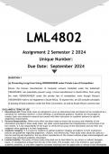  LML4802 Assignment 2 (ANSWERS) Semester 2 2024 - DISTINCTION GUARANTEED