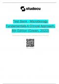 TEST BANK For Microbiology Fundamentals A Clinical Approach, 4th Edition (Cowan, 2022), | Verified Chapters 1 - 22 Updated, Complete