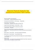  Wisconsin Pesticide Applicator Test Questions And Answers 100% Verified.