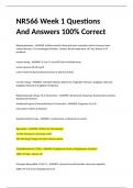 NR566 Week 1 Questions  And Answers 100% Correct