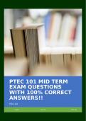 PTEC 101 MID TERM EXAM QUESTIONS WITH 100% CORRECT ANSWERS!!