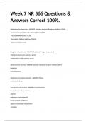 Week 7 NR 566 Questions & Answers Correct 100%.