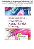 Test Bank - Davis Advantage for Townsend’s Essentials of Psychiatric Mental Health Nursing 9th Edition Karyn Morgan