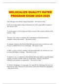 WELOCALIZE QUALITY RATER PROGRAM EXAM 2024-2025