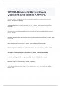  WPDSA Drivers-Ed Review Exam Questions And Verified Answers.