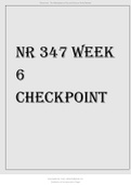NR 347 Week 6 Checkpoint