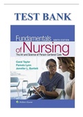 TEST BANK FOR FUNDAMENTALS OF NURSING 9TH EDITION BY CAROL TAYLOR PAMELA LYNN JENNIFER BARTLETT