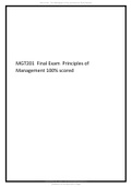 MGT201 Final Exam Principles of Management 100 scored