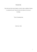 TOK essay grade A IB : "Given that every theory has its limitations, we need to retain a multiplicity of theories to understand the world." Discuss this claim with reference to two areas of knowledge.