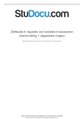 zelfstudie 6: regulatie van translatie in eukaryoten samenvatting uitgewerkte vragen: moleculaire biologie