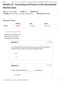 Module 10 - Accounng and Finance in the Internaonal Business Quiz