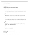 BIO 251 - Unit Exam 1 Part 2. Questions and Answers. Complete Solutions.