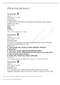 Straighterline; MED101_ CPR Quiz 4; CPR & First Aid Quiz 4_answered and graded(Excellent score)