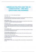 AMERICAN POLITICS AND THE US CONSTITUTION - C963 WGU QUESTIONS AND ANSWERS