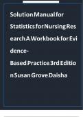 Solution Manual for Statistics for Nursing Research A Workbook for Evidence-Based Practice 3rd Edition Susan Grove Daisha