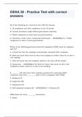 OSHA 30 - Practice Test with correct answers