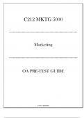 (WGU C212) MKTG 5000 Marketing - OA Pre Test Guide 20242025.