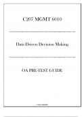 (WGU C207) MGMT 6010 Data Driven Decision Making - OA Pre Test Guide 20242025