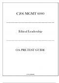 (WGU C206) MGMT 6000 Ethical Leadership - OA Pre Test Guide 20242025.