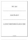 (HU) NU 216 - Adult Health I - Latest Midterm Exam Guide 20242025